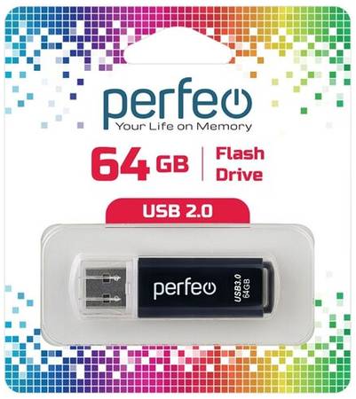 USB флешка Perfeo USB 64GB C13 Black 19844586310516