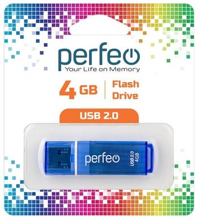 USB флешка Perfeo USB 4GB C13 Blue 19844586318394