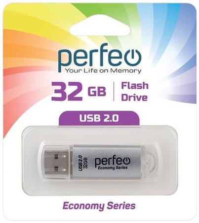 USB флешка Perfeo USB 32GB E01 Silver ES 19844586318398