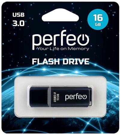 Накопитель USB 3.0 16Гб Perfeo C12, черный-test 19844586325514