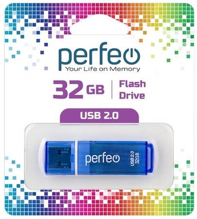 USB флешка Perfeo USB 32GB C13 Blue 19844586325521