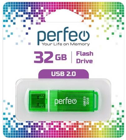 USB флешка Perfeo USB 32GB C13 Green 19844586325523
