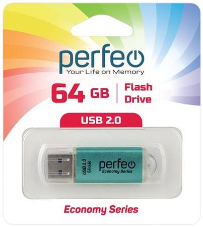USB флешка Perfeo USB 64GB E01 Green ES 19844586329396