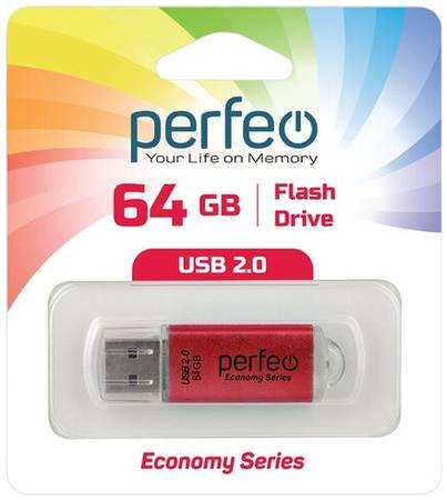 USB флешка Perfeo USB 64GB E01 Red ES 19844586329397