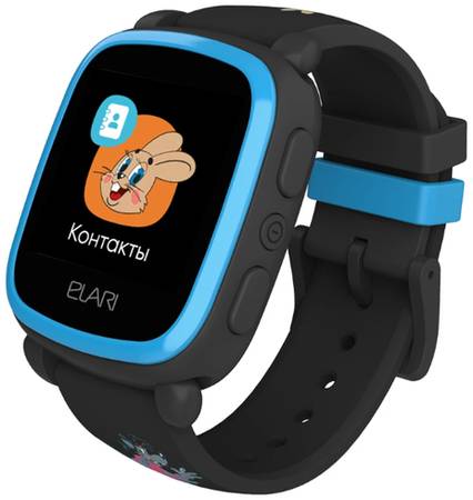 Детские умные часы ELARI KidPhone «Ну, Погоди!», синий/черный
