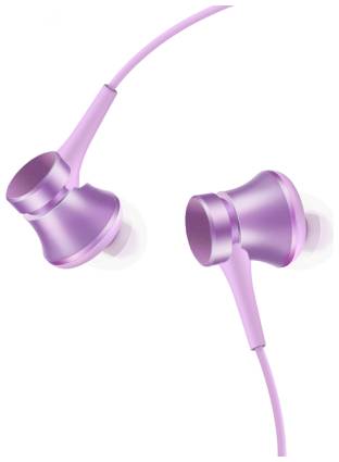 Наушники Xiaomi Mi In-Ear Headphones Basic Global для РФ, mini jack 3.5 mm, фиолетовый 19844631637923