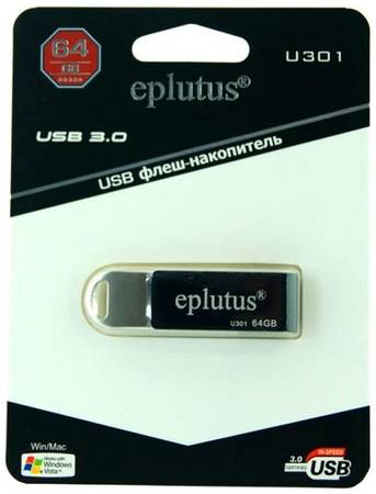 Флешка Eplutus U301 64 ГБ, черный 19844752732580