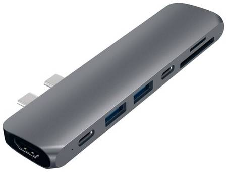 USB-концентратор Satechi Aluminum Type-C Pro Hub Adapter, разъемов: 4, space gray 19844760399011