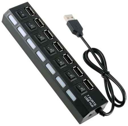 USB-концентратор Dream DRM-UH1-01, разъемов: 7, черный 19844929508849