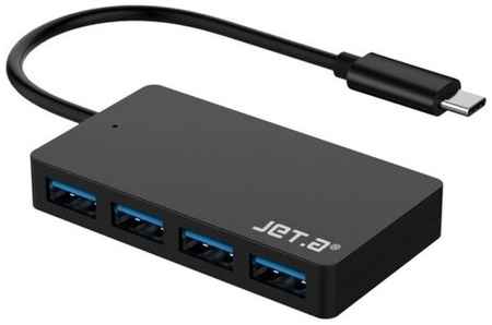 Jet.A USB-концентратор Jet. A JA-UH38 USB Type C на 4 порта USB 3.0, Hot Plug, ультракомпактный, чёрный 19844956895543