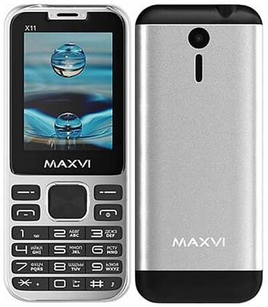 Телефон MAXVI X10, SIM+micro SIM, серебристый металлик 19844961466797