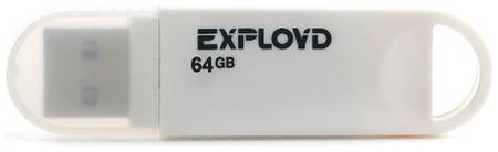 Флешка EXPLOYD 570 64 ГБ, 1 шт., white 19844971916555