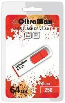 Флешка OltraMax 250 64 ГБ, 1 шт., red 19844971917065