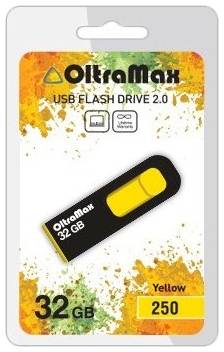 Флешка OltraMax 250 32 ГБ, 1 шт., yellow 19844971983375