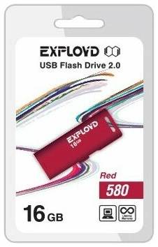 Флешка EXPLOYD 580 16 ГБ, 1 шт., red 19844977425910