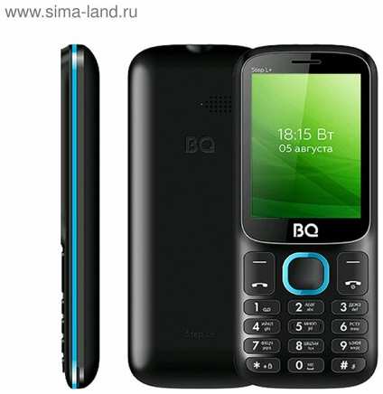 Телефон BQ M-2440 Step L+, 2 SIM, черный/голубой 19846104391516