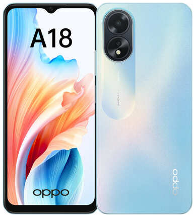 Смартфон OPPO A18 4/128 ГБ, Dual nano SIM, голубой 19846210997955