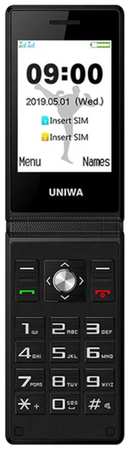 Телефон UNIWA X28 Flip, 2 SIM, черный 19846273494925