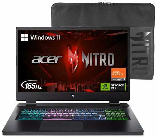 Ноутбук Acer Nitro 17 AN17-41-R6L9 17.3″ FHD IPS/AMD Ryzen 7 7840HS/16GB/1TB SSD/GeForce RTX 4050 6Gb/Win11 home (сумка в подарок) 19846302121316