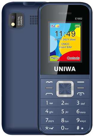 Телефон UNIWA E1802, 2 SIM, синий 19846307364653