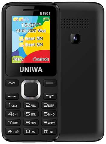 Телефон UNIWA E1801, 2 SIM, черный 19846307388626