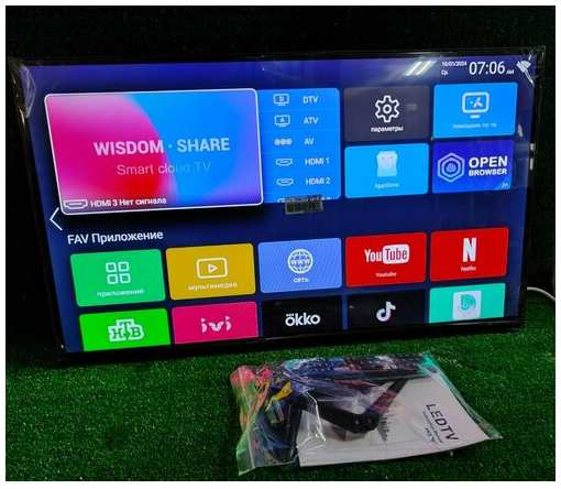 Телевизор 32″ диагональ Smart Android 12 FullHd