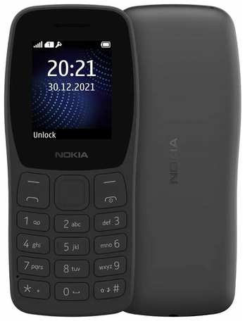 Телефон Nokia 105 DS (TA-1416) RU, 2 SIM, charcoal