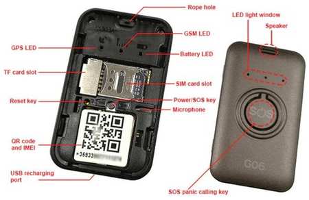 GSM/GPS трекер-маяк G06 для определения местонахождения собак/детей/автомобилей/с приложением на телефон 19846403425082