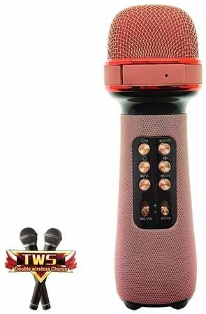 Микрофон беспроводной (Bluetooth, динамики, USB) WSTER WS-898 Розовый 19846403755891