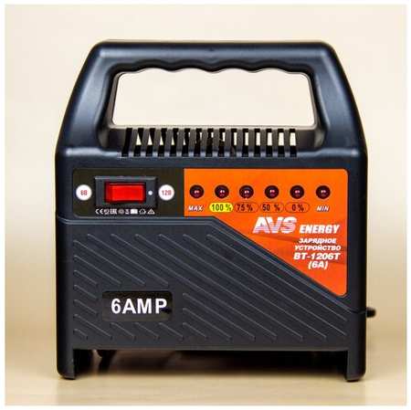 Зарядное устройство для аккумуляторов авто AVS (6A) 6/12V (зарядка для АКБ ) / автомобильное зарядное устройство BT-1206T - A78471S 19846404599901