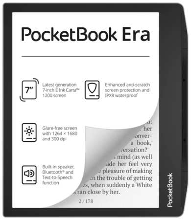 7″ Электронная книга PocketBook Era 1680x1264, E-Ink, 16 ГБ, комплектация: обложка,