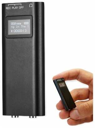 Top_market Диктофон Alisten 8GB с дисплеем и датчиком звука, запись до 12 ч/ диктофон с крепление на одежду 19846406329691