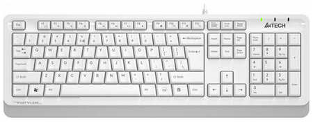 Клавиатура A4TECH Fstyler FKS10, USB, белый серый [fks10 white] 19846407046300