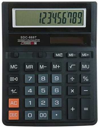 Сима-ленд Калькулятор настольный, 12-разрядный, SDC-888T, питание от батарейки 19846410703512