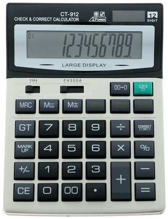 Калькулятор настольный, 12 - разрядный, CT - 912, двойное питание, большой 19846410790532