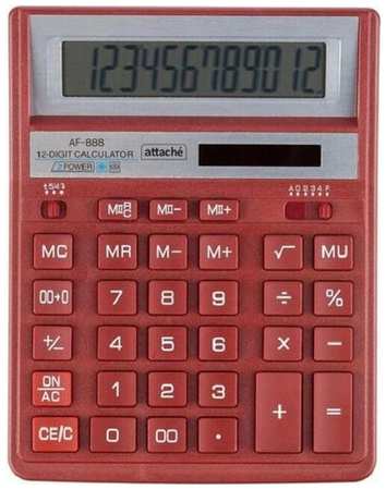 Калькулятор настольный полн. Attache AF-888,12р, дв. пит,204x158мм, крас
