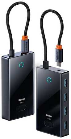 Хаб Baseus PioneerJoy 4-Port Type-C HUB Adapter (Type-C - USB3.0*4) Серый (WKYY030013) 19846411448034