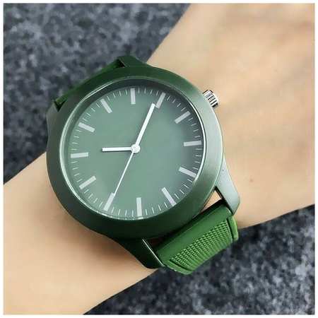 ОПМИР Часы унисекс с силиконовым ремешком, зеленые 19846412126108