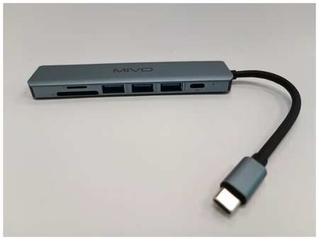 USB HUB разветвитель 7в1 Type-C Adapter Type-C to PDх1+USB3.0х1+USB2.0х2+SDх1+TFх1+HDMIх1 Mivo MH-7011 19846413102129