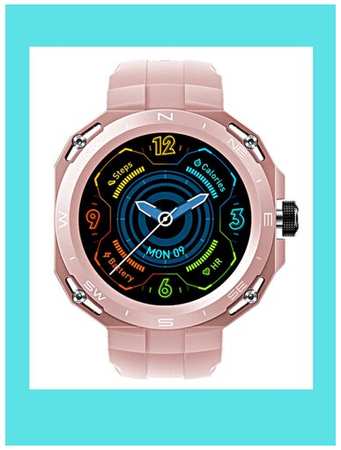 Умные часы HW3 Cyber - Contemporary Cyber Smart Watch, дисплей 1,39 дюйма для iOS и Android, розовые