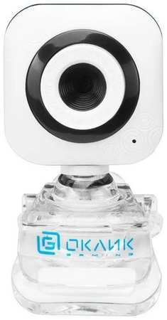 Web-камера, Oklick, 640 х 480 пикселей, USB 2.0, встроенный микрофон, белого/черного цвета