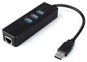 Хаб USB с сетевой картой 3 x USB 3.0 Type A, 1 xRJ45, 1Гб/сек | ORIENT JK-340