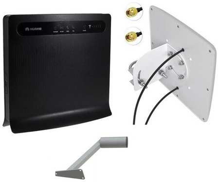 РЭМО Комплект для интернета Huawei B593s-22 c панельной направленной антенной 3G 4G MiMo антенной 2x15dBi + 2х10м. кабель 19846422245426