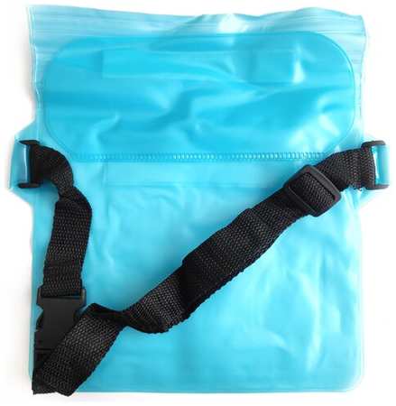Универсальный водонепроницаемый чехол-сумка для смартфонов и пр. голубого цвета