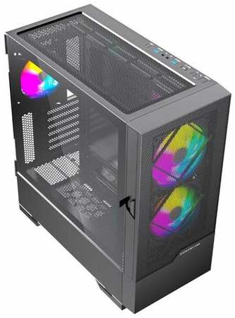 Корпус Powercase Kratos, Tempered Glass,2х140mm +1x120mm ARGB fan+ARGB HUB, чёрный, E-ATX (CKR-A3) 19846427592939