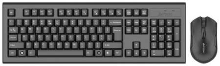 Комплект (клавиатура+мышь) A4TECH 3000NS, USB, беспроводной, черный 19846428765531