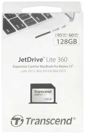 Карта памяти Transcend JetDrive Lite 360 MacBook Air Expansion Card 128 ГБ (TS128GJDL360) - запись - 60 Мбайт/сек, чтение - 95 Мбайт/сек