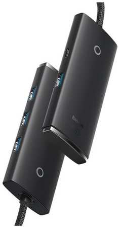 Хаб Baseus Lite Series 4-Port USB-A HUB Adapter (USB-A to USB 3.0x4 ) 25 см Black (WKQX030001) 19846430931662
