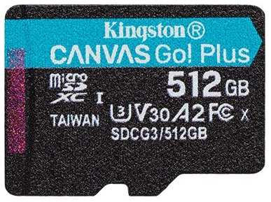 Карта памяти Kingston CANVAS Go! Plus - SDCG3/512GB - microSDXC UHS-I, U3, V30, A2 - 170/90МБ/с 19846433110075