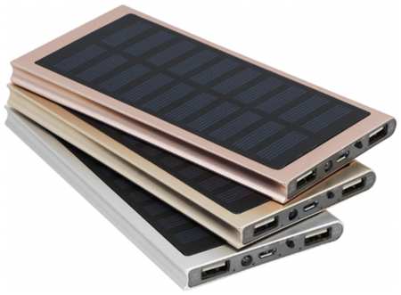 Внешний аккумулятор Power Bank KEYWAY солнечная батарея 10000 мАч, черный 19846433591967